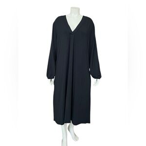 Encircled Long Sleeve Dress in Black  V-Neck Modal Size Large Male In Canada